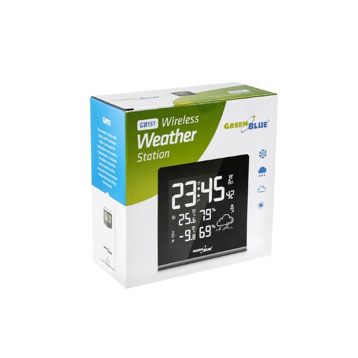 Multifunktionell väderstation Greenblue GB151 Vit Svart